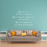 If You Don't Ask The Answer is Always No Vinyl Wall Decal Inspirational Quotes Positive Stickers Encouraging Sayings VWAQ
