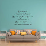 VWAQ If You Don't Ask The Answer is Always No Vinyl Wall Decal Inspirational Quotes Positive Stickers Encouraging Sayings 