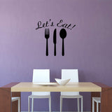 Let's Eat Dining Room Wall Decals Kitchen Sayings Vinyl Letters Quotes VWAQ