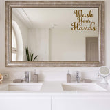 Wash Your Hands Vinyl Decal for Mirror and Walls Bathroom Decor Restroom Sticker Art VWAQ