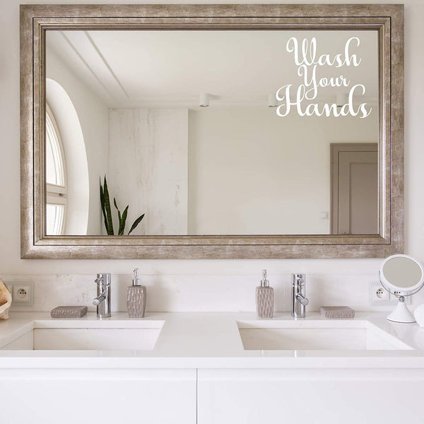 Wash Your Hands Vinyl Decal for Mirror and Walls Bathroom Decor Restroom Sticker Art VWAQ