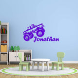 Personalized Monster Size Big Trucks with Personalized Name Wall Decal VWAQ CS29