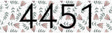 Personalized Curb Number Decal Floral Pattern Customized Home Address Vinyl Sticker VWAQ - PCCD5