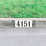 VWAQ Customized Curb Number Decal Zebra Pattern Personalized Home Address Vinyl Sticker - PCCD6