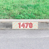 Custom Curb Sign Decal Polka Dot Sticker Personalized Curbside House Number Address VWAQ - PCCD11