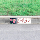 Rose Curb Decal Custom Street Number Sticker Curbside Address Flower Decor VWAQ - PCCD23