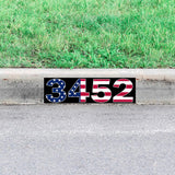 VWAQ Custom USA Flag Curb Decal Curbside Address Numbers Sticker Patriotic American - PCCD30