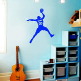 Basketball Player Dunking Ball Wall Decal with Personalized Name VWAQ - CS40