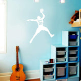 Basketball Player Dunking Ball Wall Decal with Personalized Name VWAQ - CS40