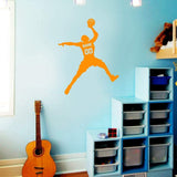 Basketball Player Dunking Ball Wall Decal with Personalized Name VWAQ - CS40