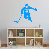 Hockey Player Wall Decal with Personalized Name VWAQ - CS41