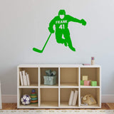 Hockey Player Wall Decal with Personalized Name VWAQ - CS41