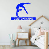Gymnast Silhouette Wall Decal with Personalized Name VWAQ - CS43