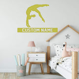 Gymnast Silhouette Wall Decal with Personalized Name VWAQ - CS43