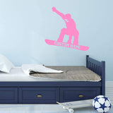 Snowboarder Wall Decal with Personalized Name VWAQ - CS46