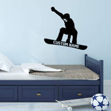 Snowboarder Wall Decal with Personalized Name VWAQ - CS46