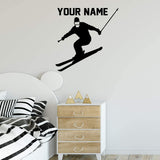 Skiing Wall Decal with Personalized Name VWAQ - CS47