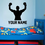 VWAQ Custom Boxer Wall Decal Personalized Sports Vinyl Sticker Boxing Gym Kids Room Decor - CS54 