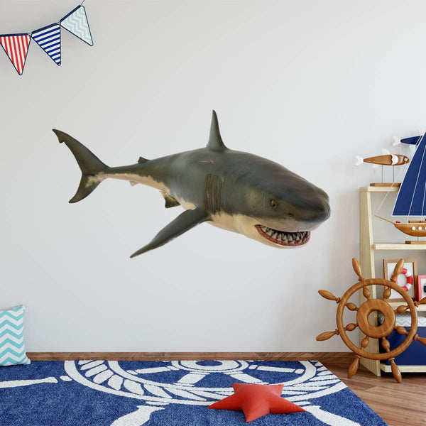 VWAQ Great White Shark Peel and Stick Wall Sticker Decal Room Decor - PAS43 