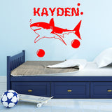 Custom Shark Name Wall Decal Personalized Kids Room Decor VWAQ - CS58