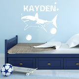 Custom Shark Name Wall Decal Personalized Kids Room Decor VWAQ - CS58