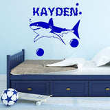 Custom Shark Name Wall Decal Personalized Kids Room Decor VWAQ - CS58