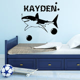 Custom Shark Name Wall Decal Personalized Kids Room Decor VWAQ - CS58