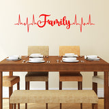 Family Heartbeat Line Wall Decal Living Room Home Decor VWAQ