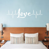 Love Wall Decal Heartbeat Line Living Room Home Decor VWAQ