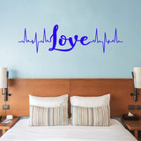 Love Wall Decal Heartbeat Line Living Room Home Decor VWAQ