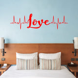 Love Wall Decal Heartbeat Line Living Room Home Decor VWAQ