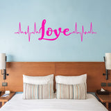 Love Wall Decal Heartbeat Line Living Room Home Decor VWAQ