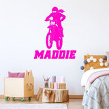 Custom Dirt Bike Decal with Girl Rider VWAQ - CS61