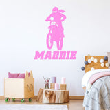 Custom Dirt Bike Decal with Girl Rider VWAQ - CS61