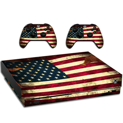 VWAQ American Flag Skin For Xbox One X Vinyl Decal Wrap - XXGC12 [video game]