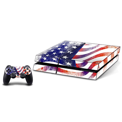 VWAQ American Flag Skin For PS4 Console And Controller Decals
