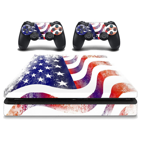 VWAQ American Flag Skin For PS4 Slim Decal Cover To Fit Playstation 4 Slim - PSGC11 [video game]