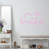 You are Beautiful Wall Decal Inspirational Girls Room Decor VWAQ