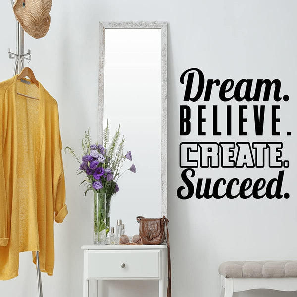 VWAQ Dream. Believe. Create. Succeed. Inspirational Wall Art Decal Motivational Home Decor 