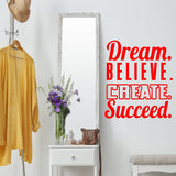 Dream. Believe. Create. Succeed. Motivational Wall Decals VWAQ