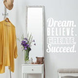 Dream. Believe. Create. Succeed. Motivational Wall Decals VWAQ