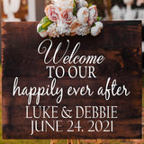 Welcome to Happily Ever After Wedding Decal VWAQ - CS68