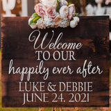 Welcome to Happily Ever After Wedding Decal VWAQ - CS68