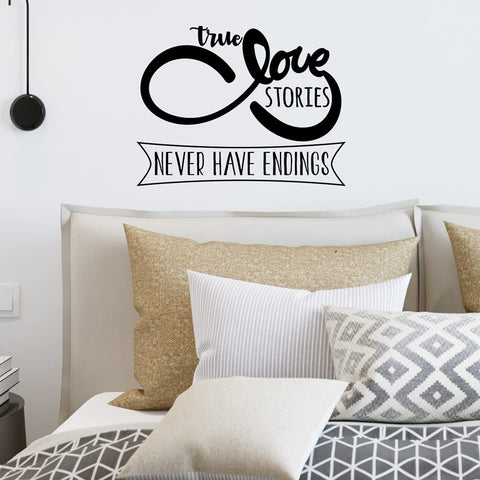 VWAQ True Love Stories Never Have Endings Wall Decal Romantic Wall Decor 