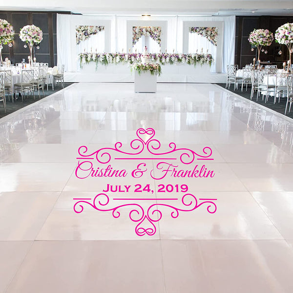Dance Floor Personalized Wedding Decals VWAQ - CS80