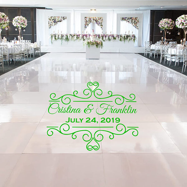 Dance Floor Personalized Wedding Decals VWAQ - CS80