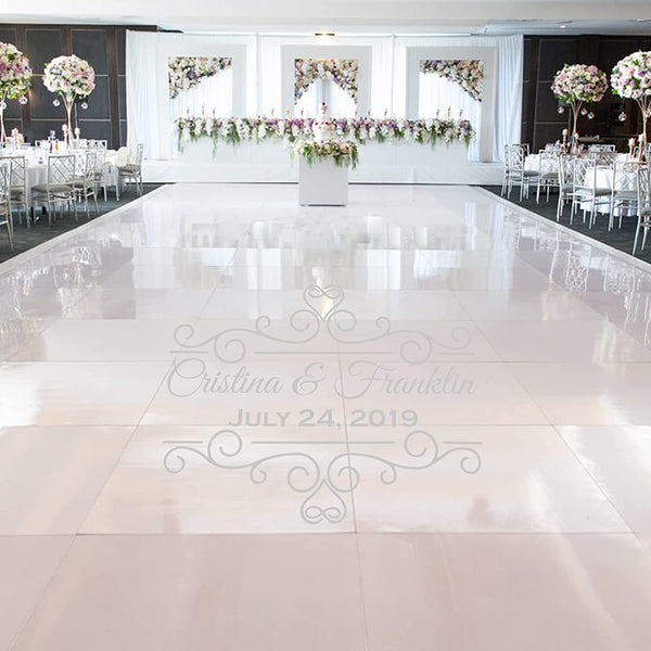 Dance Floor Personalized Wedding Decals VWAQ - CS80
