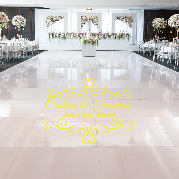 Dance Floor Personalized Wedding Decals VWAQ - CS80