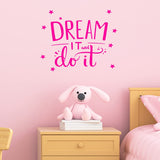 VWAQ Dream It and Do It Wall Decal Inspirational Wall Quote Sayings Motivational Classroom Wall Art Stickers Bedroom Decor