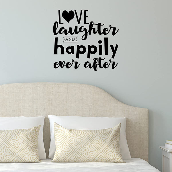 VWAQ Love Laughter and Happily Ever After Wall Decal Romantic Wall Decor 